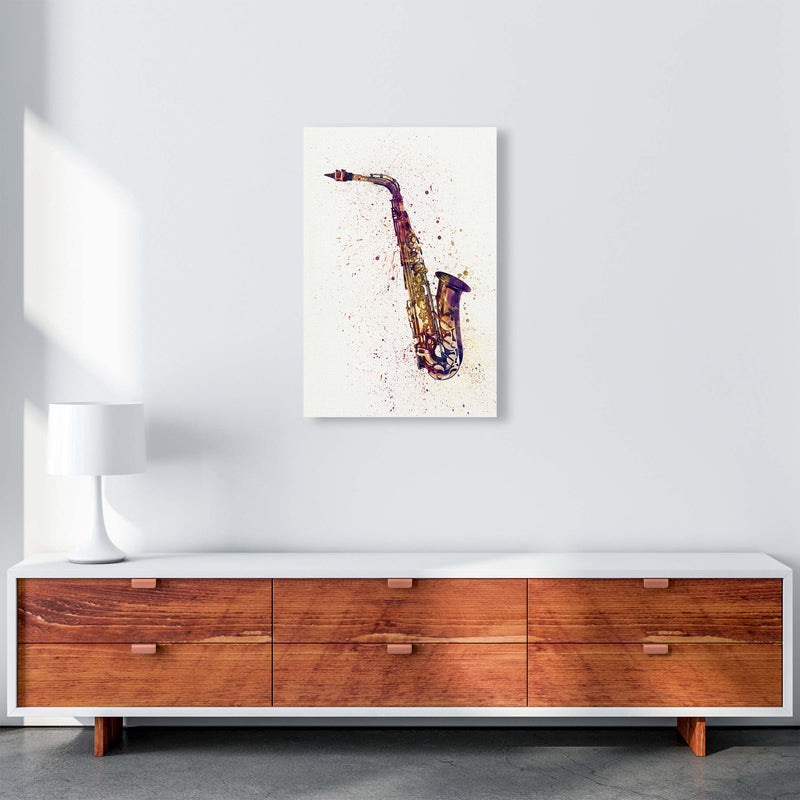 Saxophone Watercolour Print by Michael Tompsett A2 Canvas