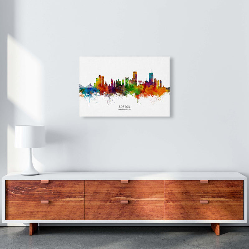 Boston Massachusetts Skyline Art Print by Michael Tompsett A2 Canvas