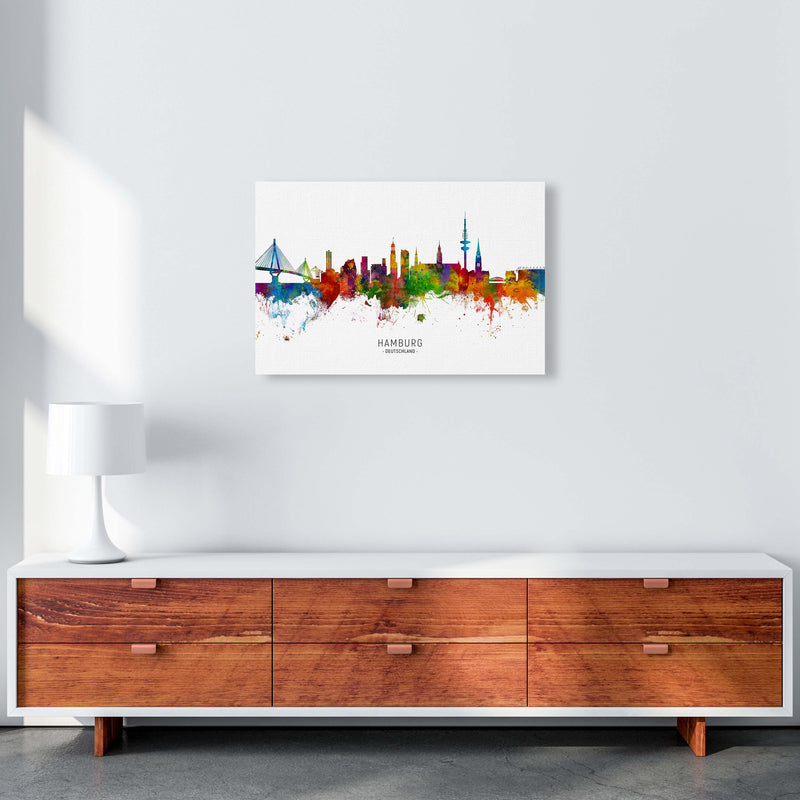 Hamburg Deutschland Skyline Art Print by Michael Tompsett A2 Canvas