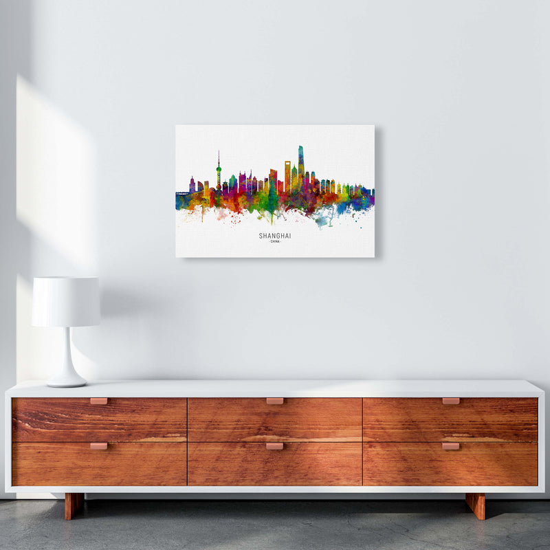 Shanghai China Skyline Art Print by Michael Tompsett A2 Canvas