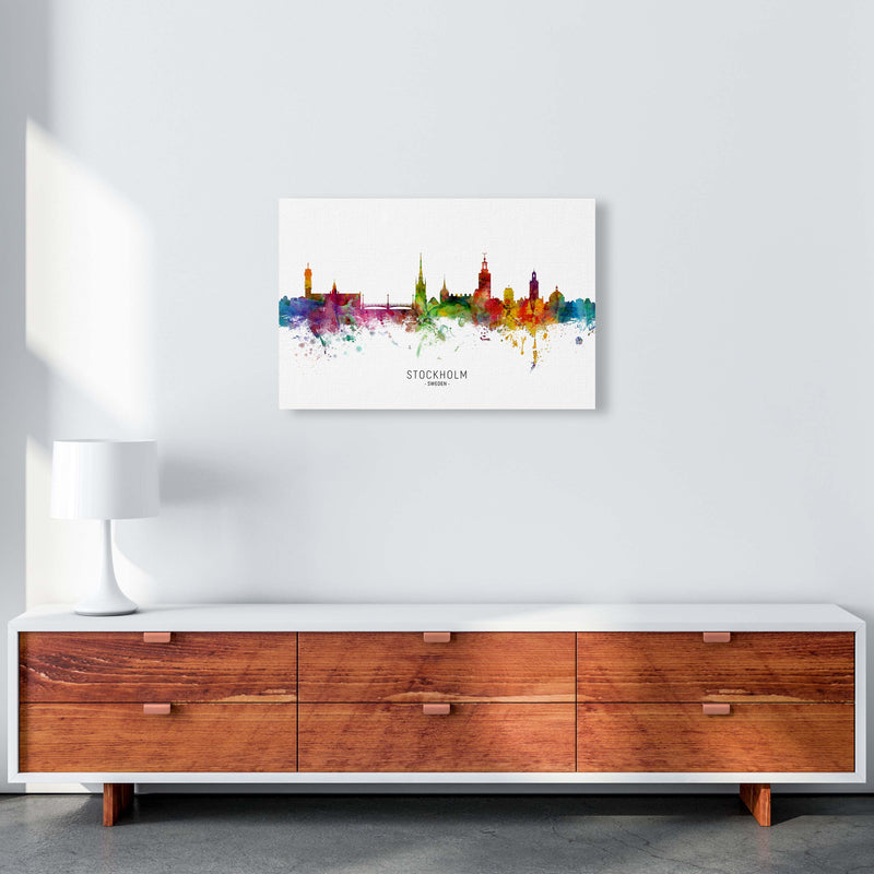 Stockholm Sweden Skyline Art Print by Michael Tompsett A2 Canvas