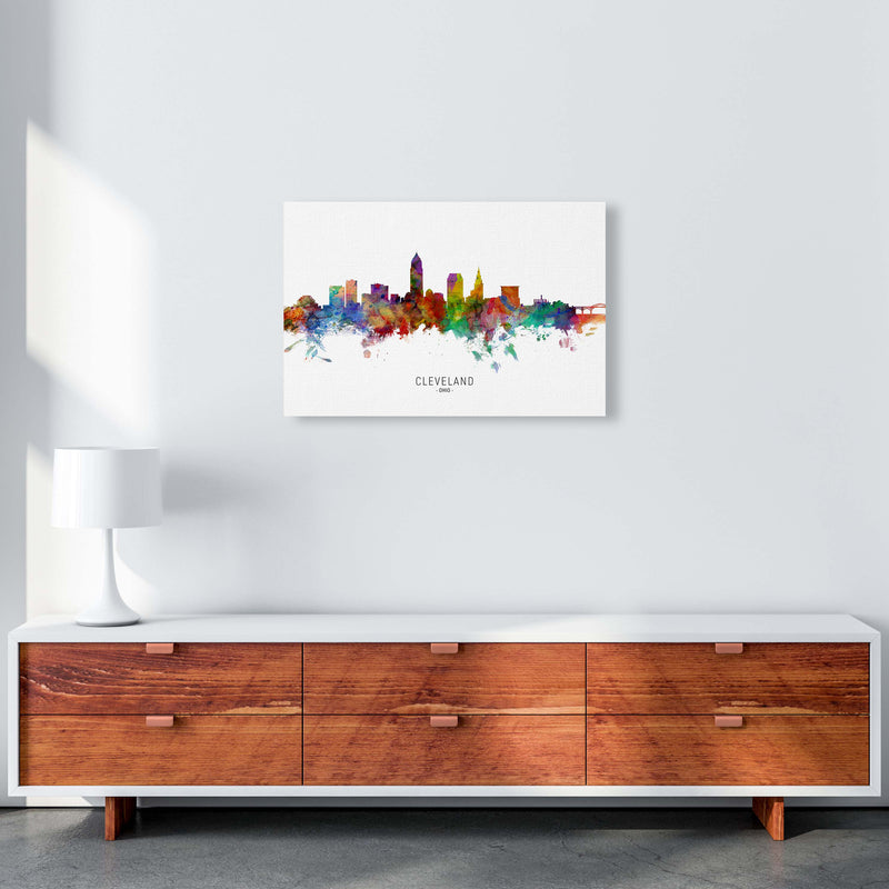 Cleveland Ohio Skyline Art Print by Michael Tompsett A2 Canvas