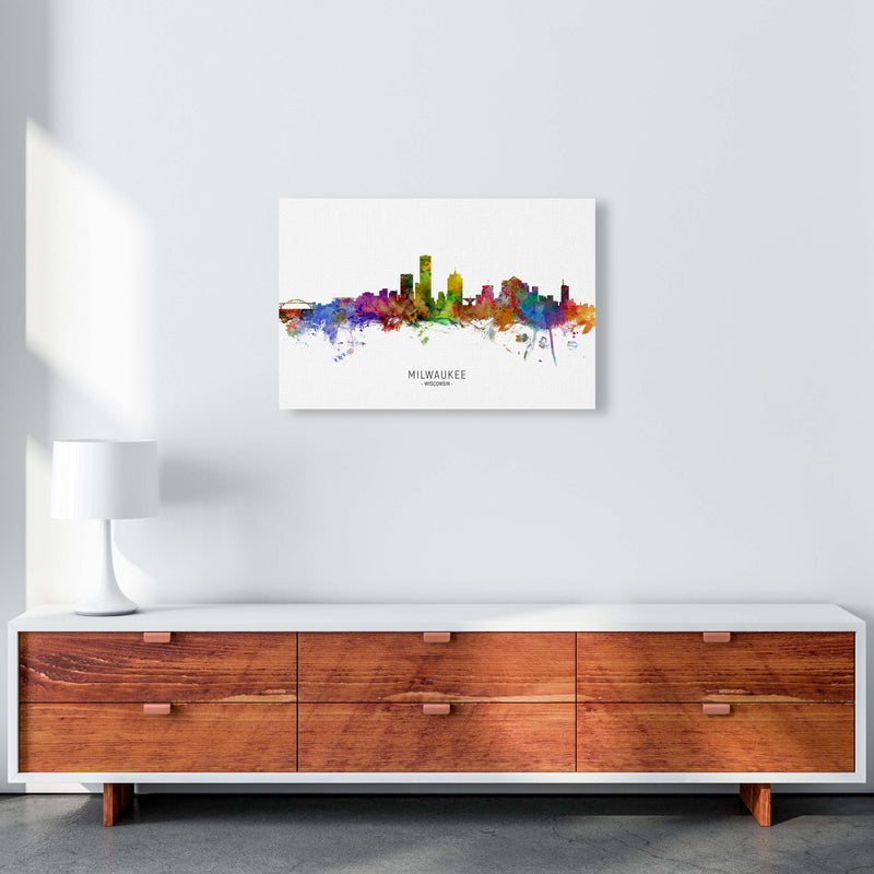 Milwaukee Wisconsin Skyline Art Print by Michael Tompsett A2 Canvas