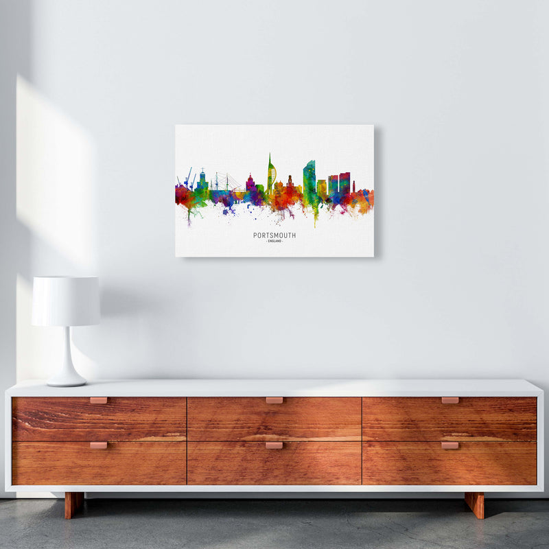 Portsmouth England Skyline Art Print by Michael Tompsett A2 Canvas