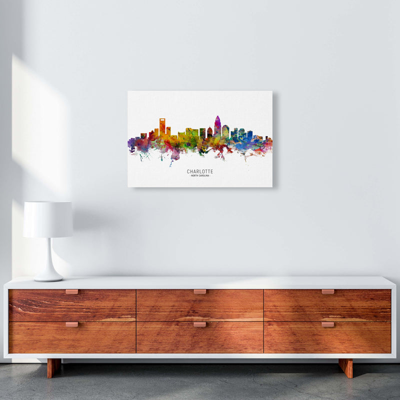 Charlotte North Carolina Skyline Print by Michael Tompsett A2 Canvas