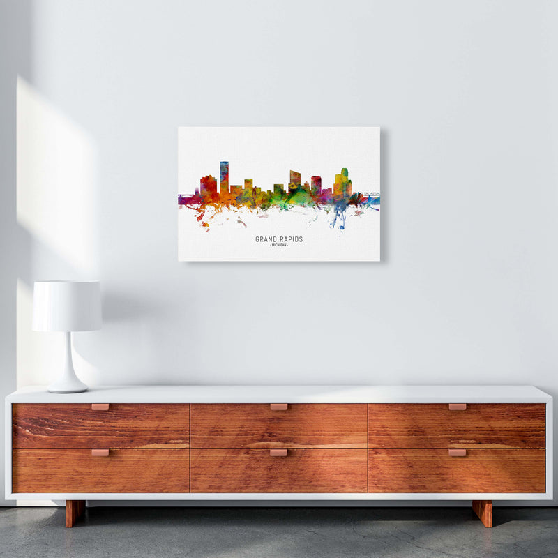 Grand Rapids Michigan Skyline Art Print by Michael Tompsett A2 Canvas