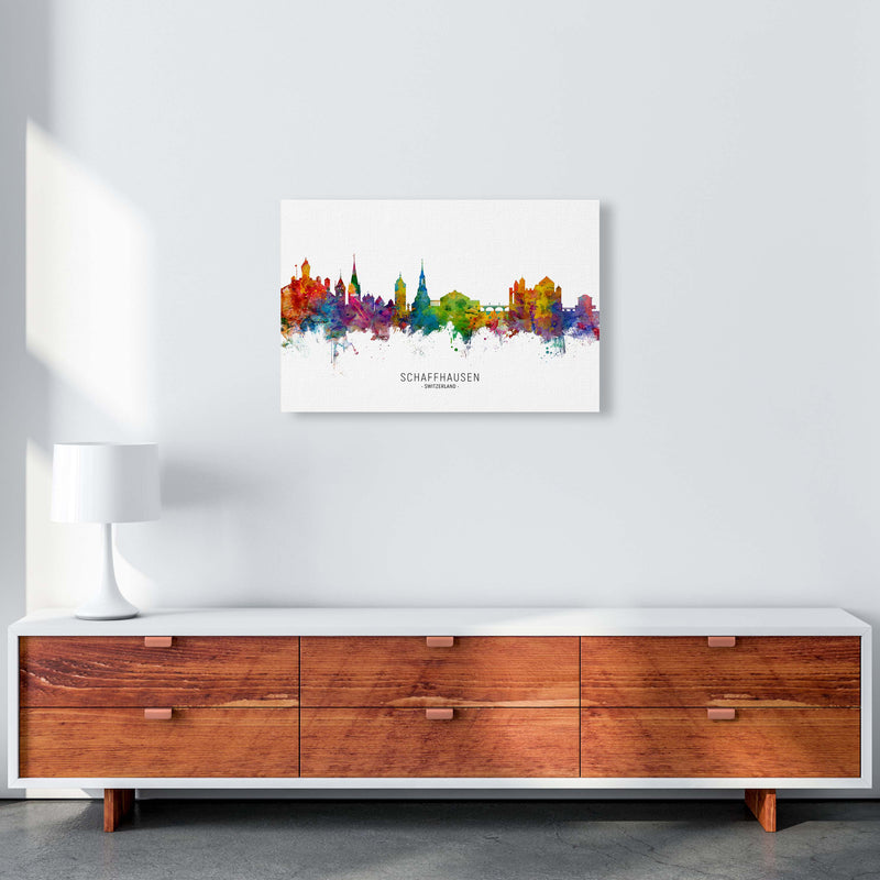 Schaffhausen Switzerland Skyline Print by Michael Tompsett A2 Canvas