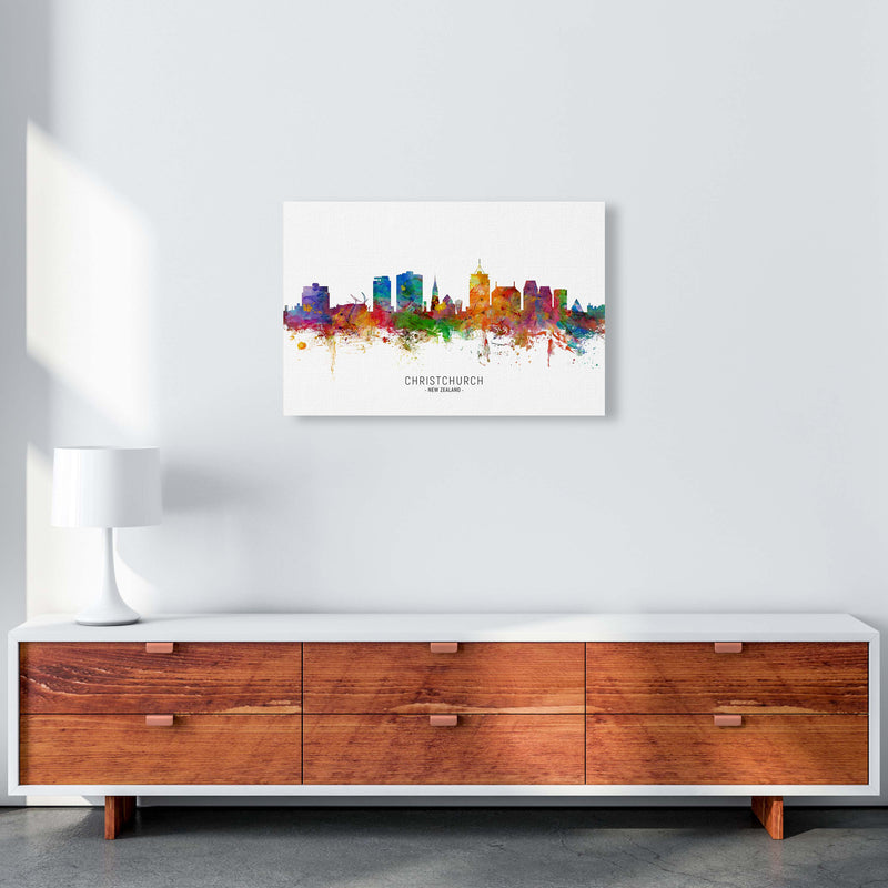 Christchurch New Zealand Skyline Print by Michael Tompsett A2 Canvas