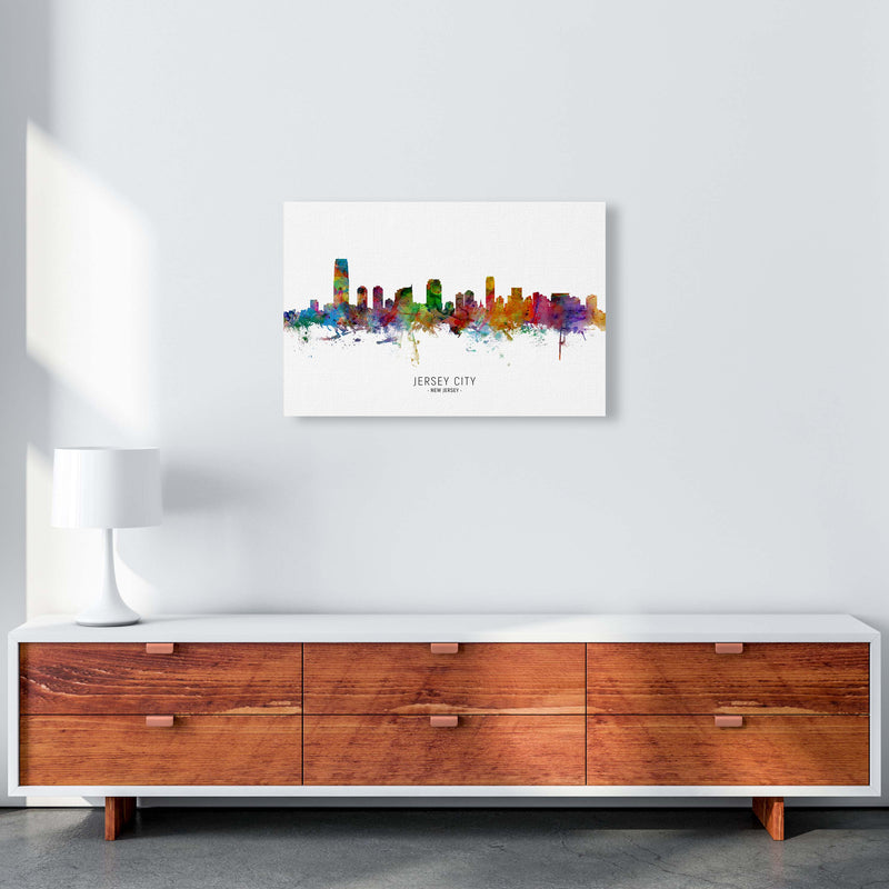 Jersey City New Jersey Skyline Art Print by Michael Tompsett A2 Canvas
