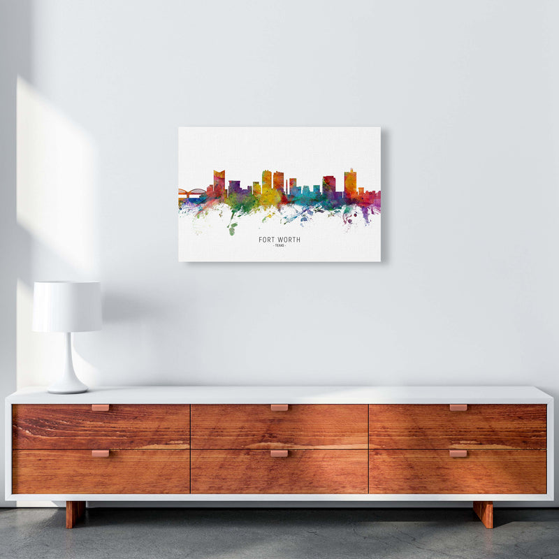 Fort Worth Texas Skyline Art Print by Michael Tompsett A2 Canvas