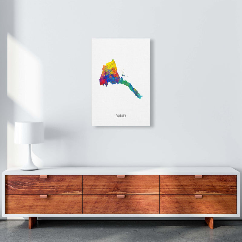 Eritrea Watercolour Map Art Print by Michael Tompsett A2 Canvas