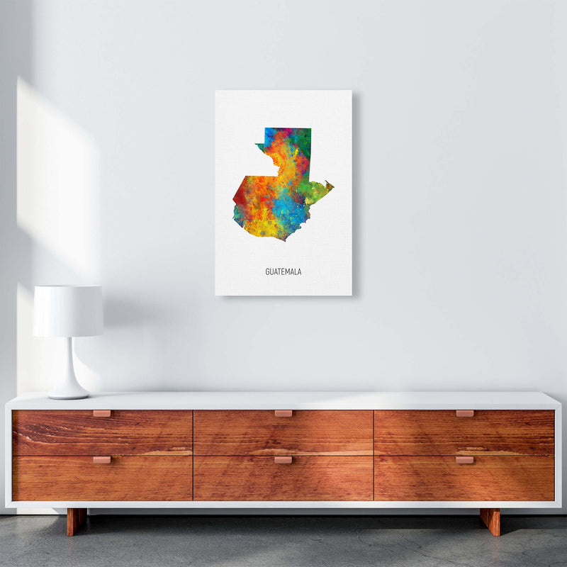 Guatemala Watercolour Map Art Print by Michael Tompsett A2 Canvas