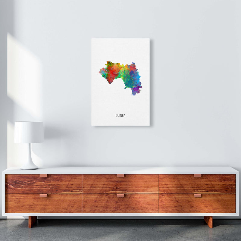 Guinea Watercolour Map Art Print by Michael Tompsett A2 Canvas