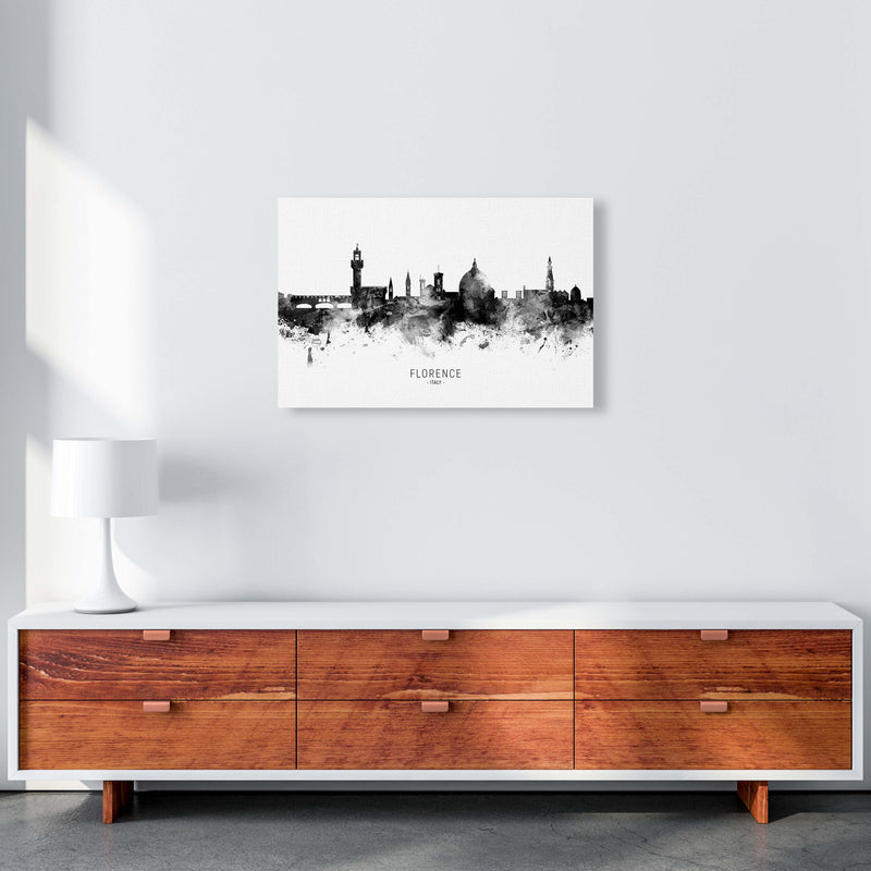 Florence Italy Skyline Black White City Name  by Michael Tompsett A2 Canvas