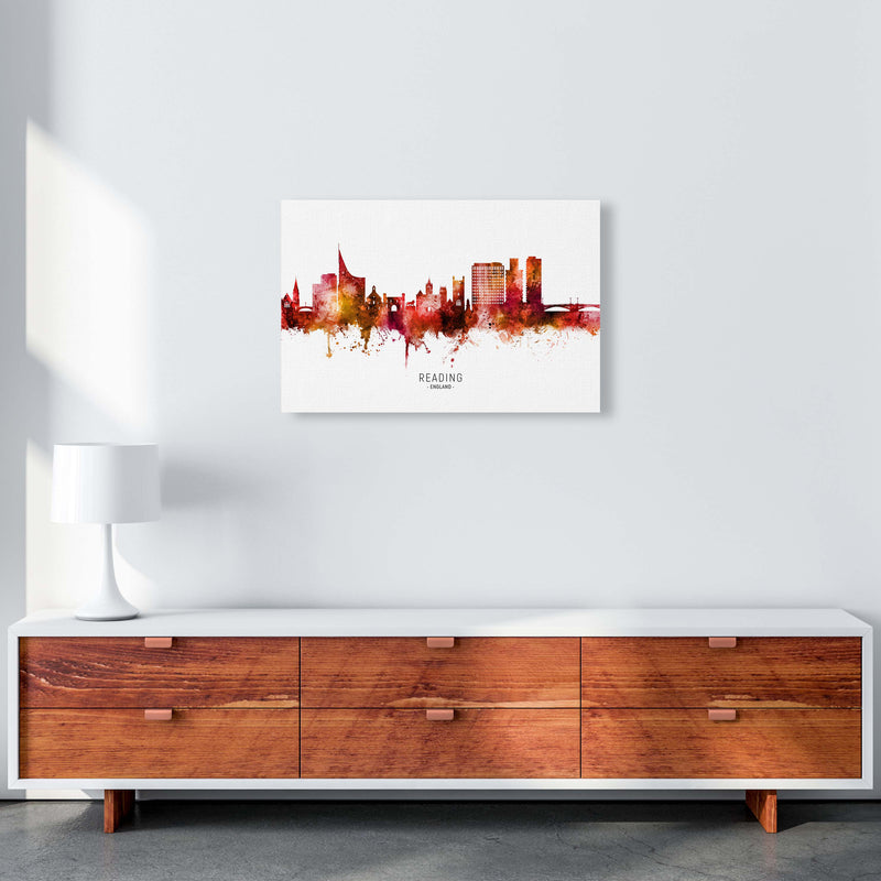 Reading England Skyline Red City Name  by Michael Tompsett A2 Canvas