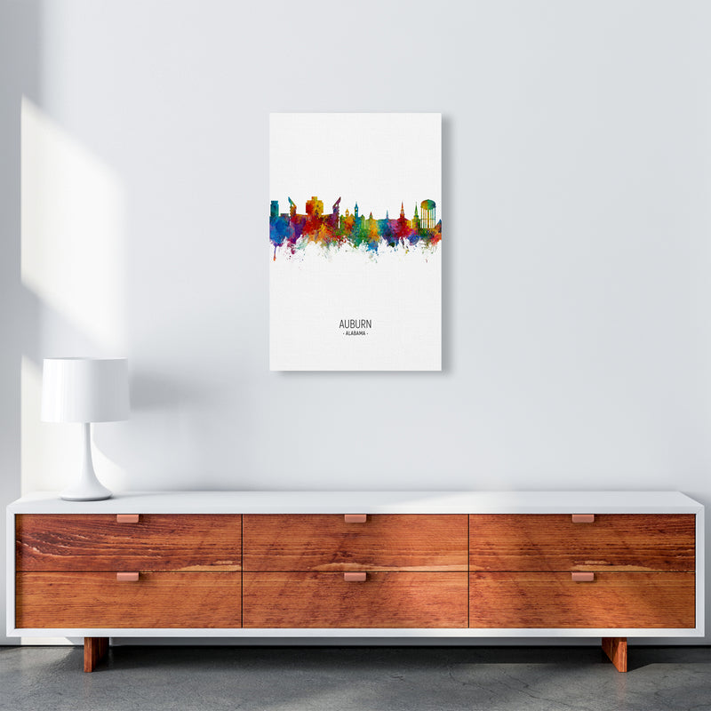 Auburn Alabama Skyline Portrait Art Print by Michael Tompsett A2 Canvas