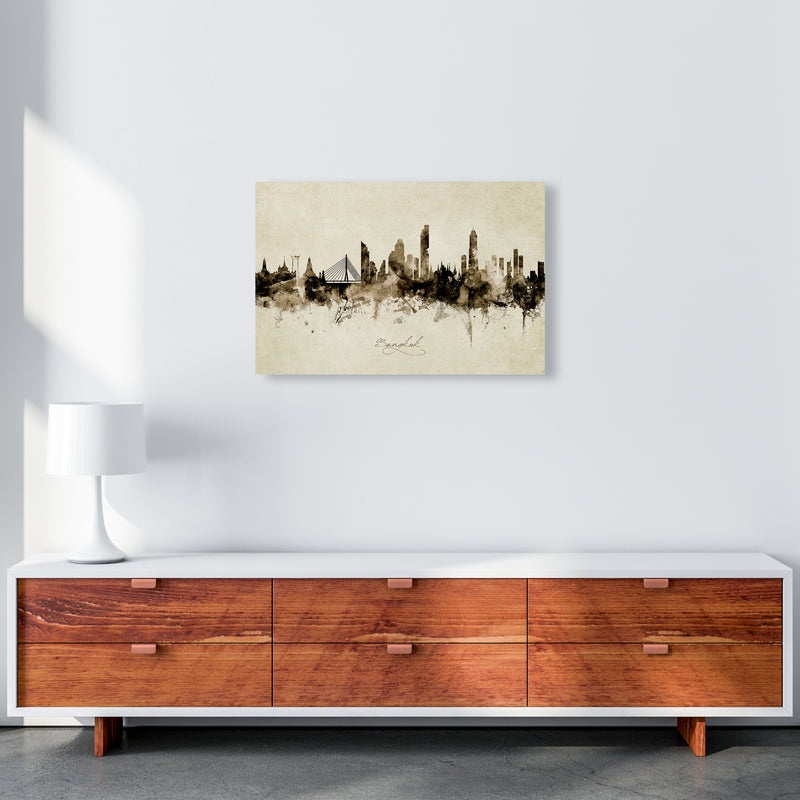 Bangkok Thailand Skyline Vintage Art Print by Michael Tompsett A2 Canvas