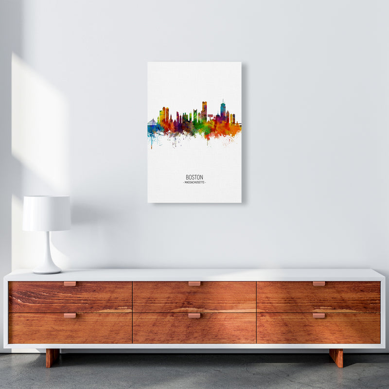 Boston Massachusetts Skyline Portrait Art Print by Michael Tompsett A2 Canvas