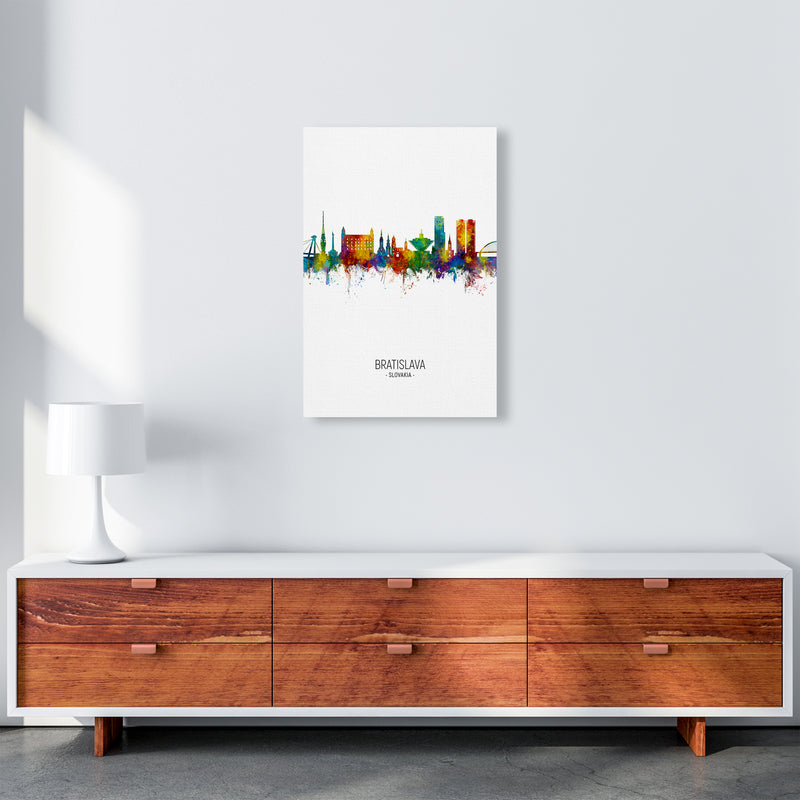 Bratislava Slovakia Skyline Portrait Art Print by Michael Tompsett A2 Canvas