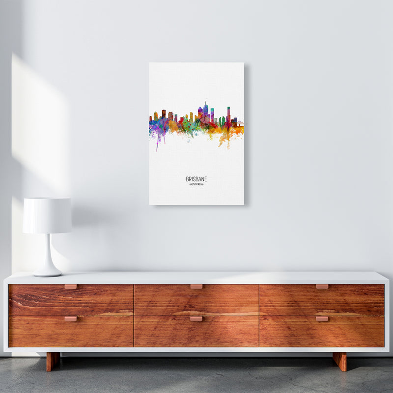 Brisbane Australia Skyline Portrait Art Print by Michael Tompsett A2 Canvas