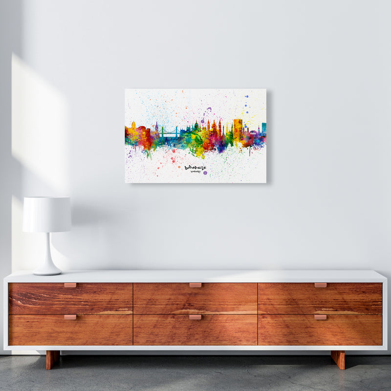 Budapest Hungary Skyline Splash Art Print by Michael Tompsett A2 Canvas