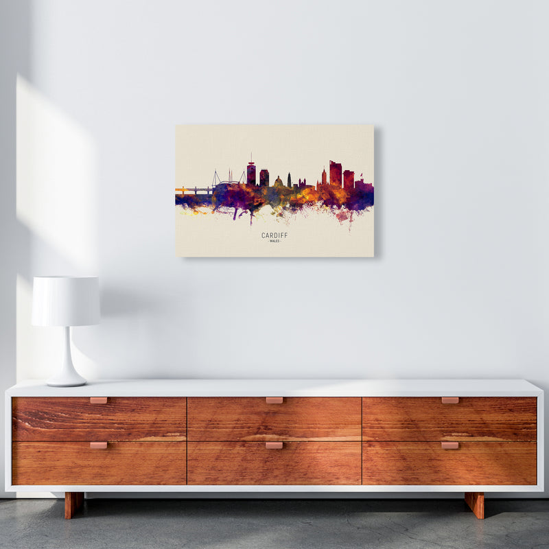 Cardiff Wales Skyline Autumn City Name Art Print by Michael Tompsett A2 Canvas