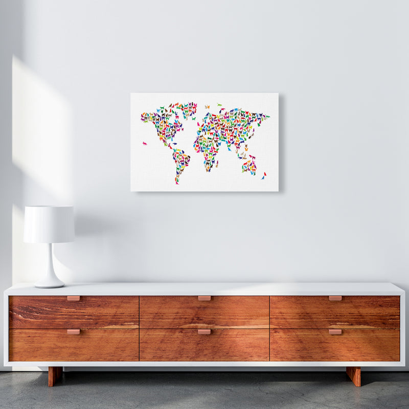 Cats Map of the World Colour Art Print by Michael Tompsett A2 Canvas