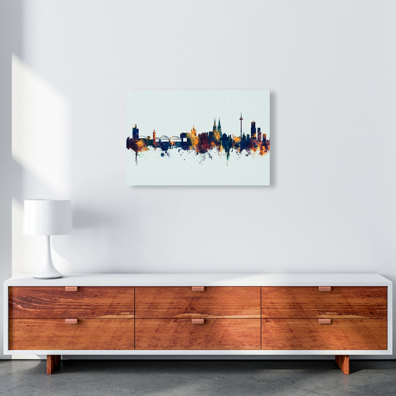 Cologne Germany Skyline Blue Orange Art Print by Michael Tompsett A2 Canvas