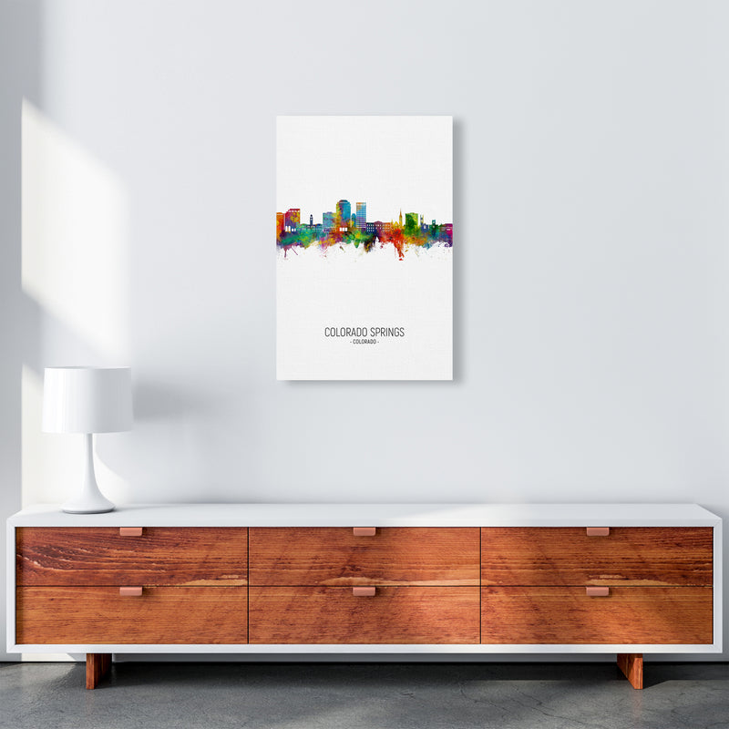 Colorado Springs Colorado Skyline Portrait Art Print by Michael Tompsett A2 Canvas