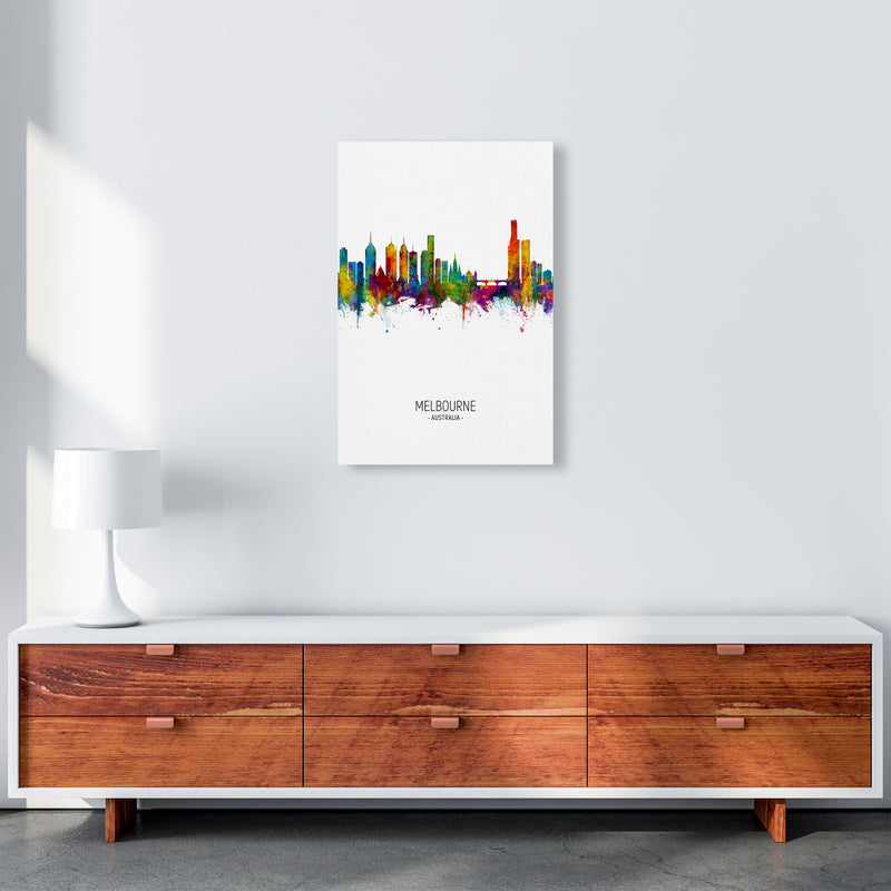 Melbourne Australia Skyline Portrait Art Print by Michael Tompsett A2 Canvas