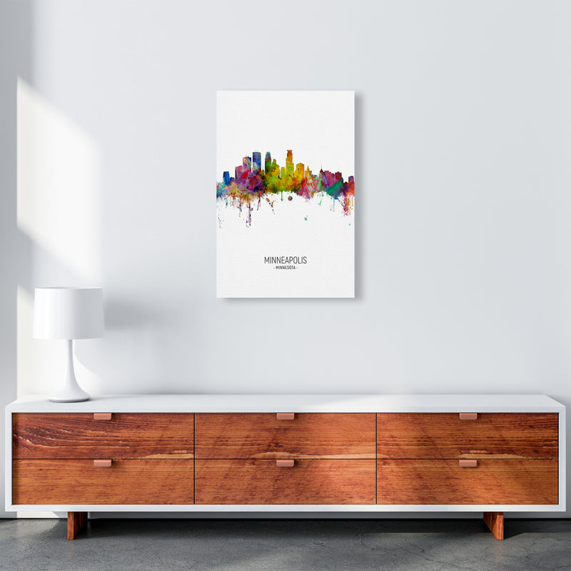 Minneapolis Minnesota Skyline Portrait Art Print by Michael Tompsett A2 Canvas