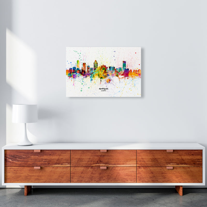 Montreal Canada Skyline Splash Art Print by Michael Tompsett A2 Canvas