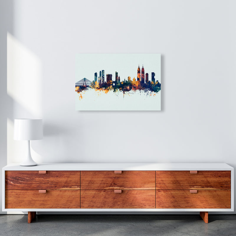 Mumbai India Skyline Blue Orange Art Print by Michael Tompsett A2 Canvas