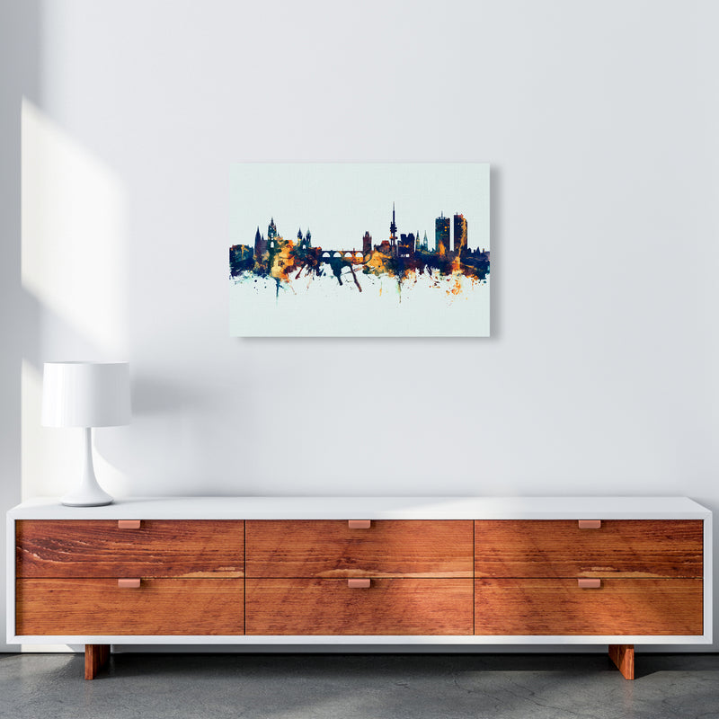 Prague Czech Republic Skyline Blue Orange Art Print by Michael Tompsett A2 Canvas