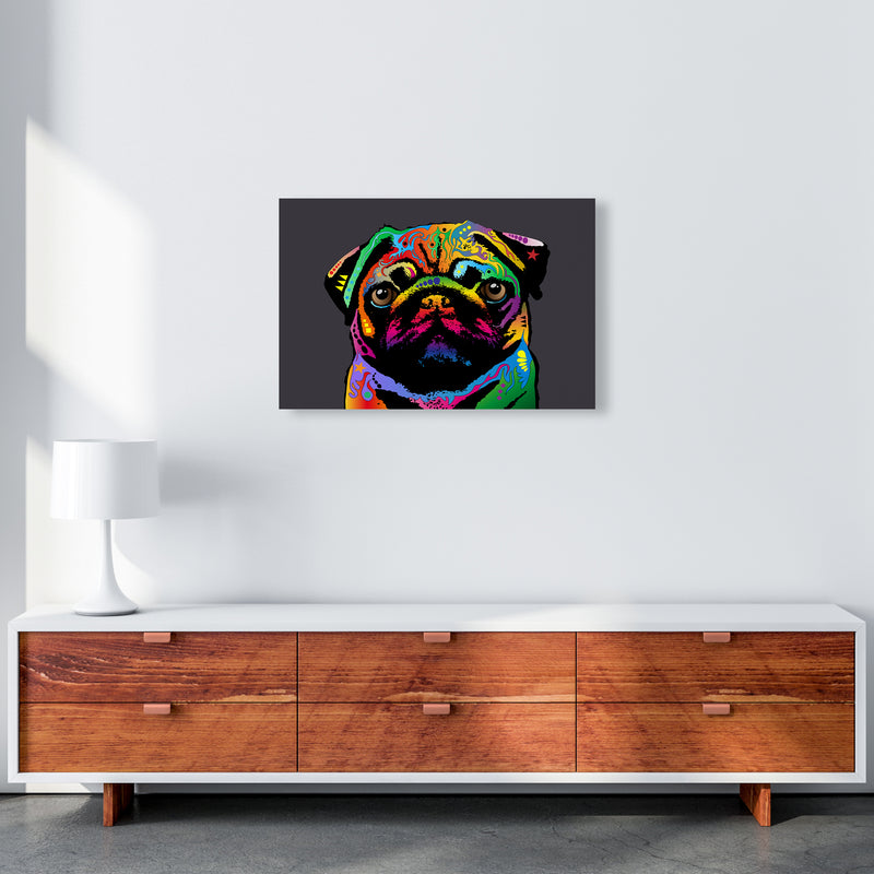 Pug Dog Charcoal Art Print by Michael Tompsett A2 Canvas