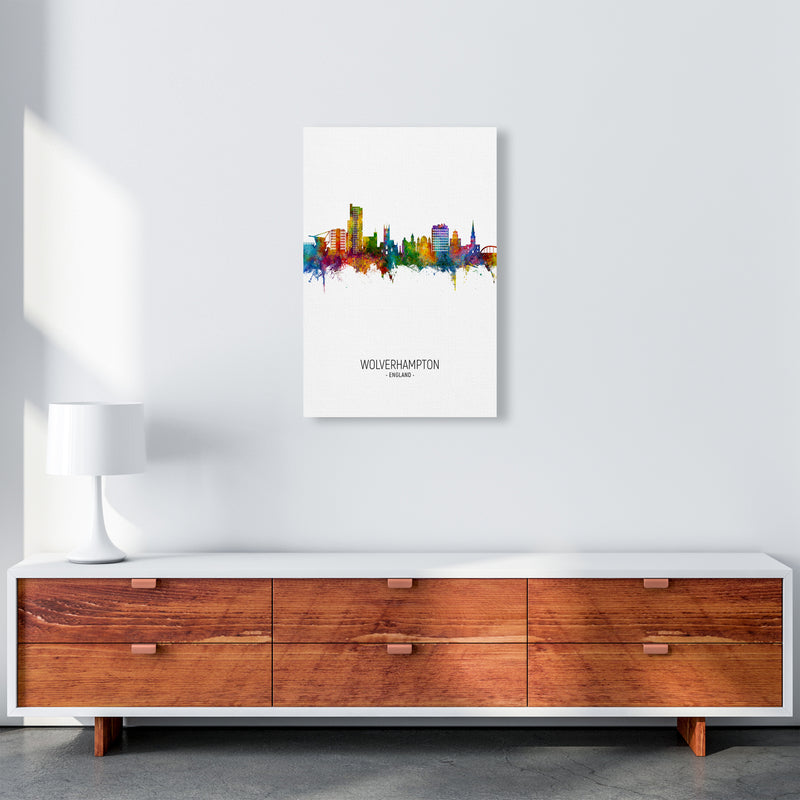 Wolverhampton England Skyline Portrait Art Print by Michael Tompsett A2 Canvas