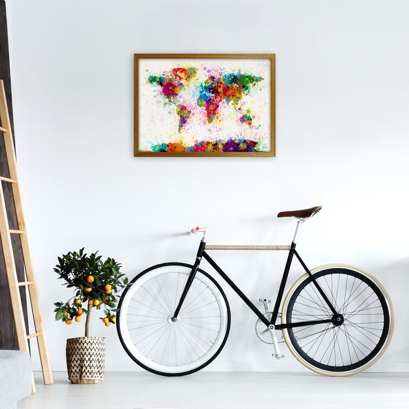 World Map Paint Splashes Art Print by Michael Tompsett A2 Print Only