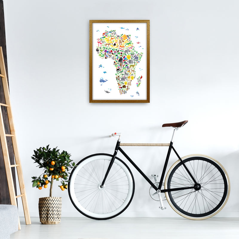 Animal Map of Africa Nursery Art Print by Michael Tompsett A2 Print Only