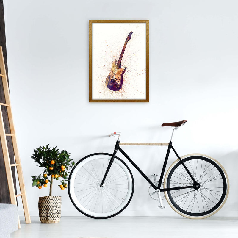 Electric Guitar Watercolour  by Michael Tompsett A2 Print Only