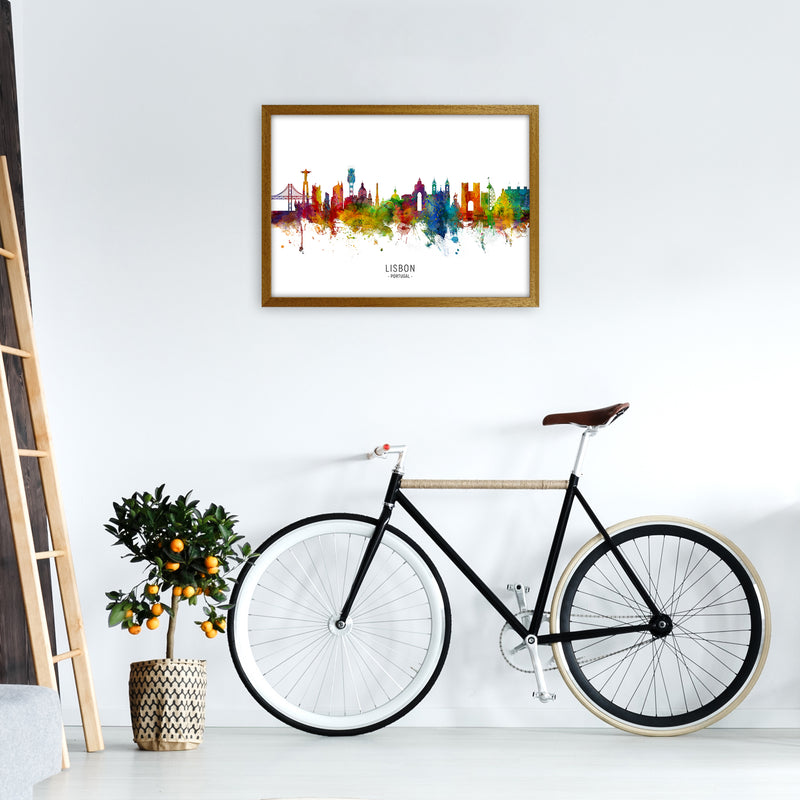 Lisbon Portugal Skyline Art Print by Michael Tompsett A2 Print Only