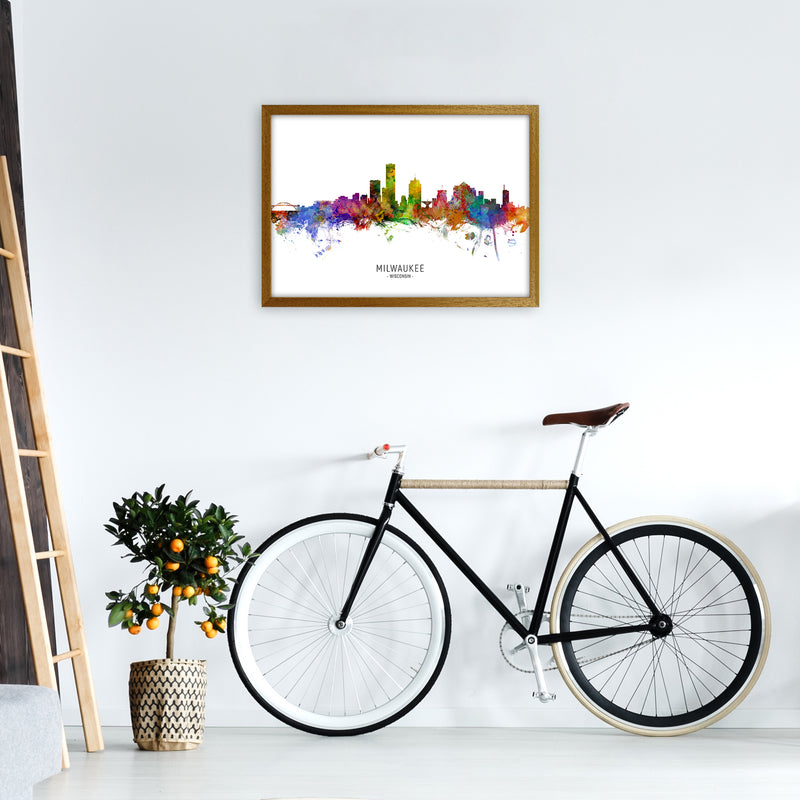 Milwaukee Wisconsin Skyline Art Print by Michael Tompsett A2 Print Only