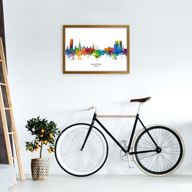 Halmstad Sweden Skyline Art Print by Michael Tompsett A2 Print Only