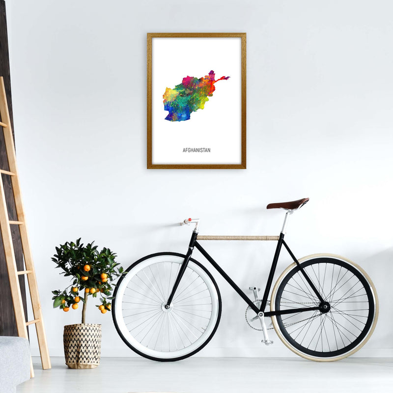 Afghanistan Watercolour Map Art Print by Michael Tompsett A2 Print Only