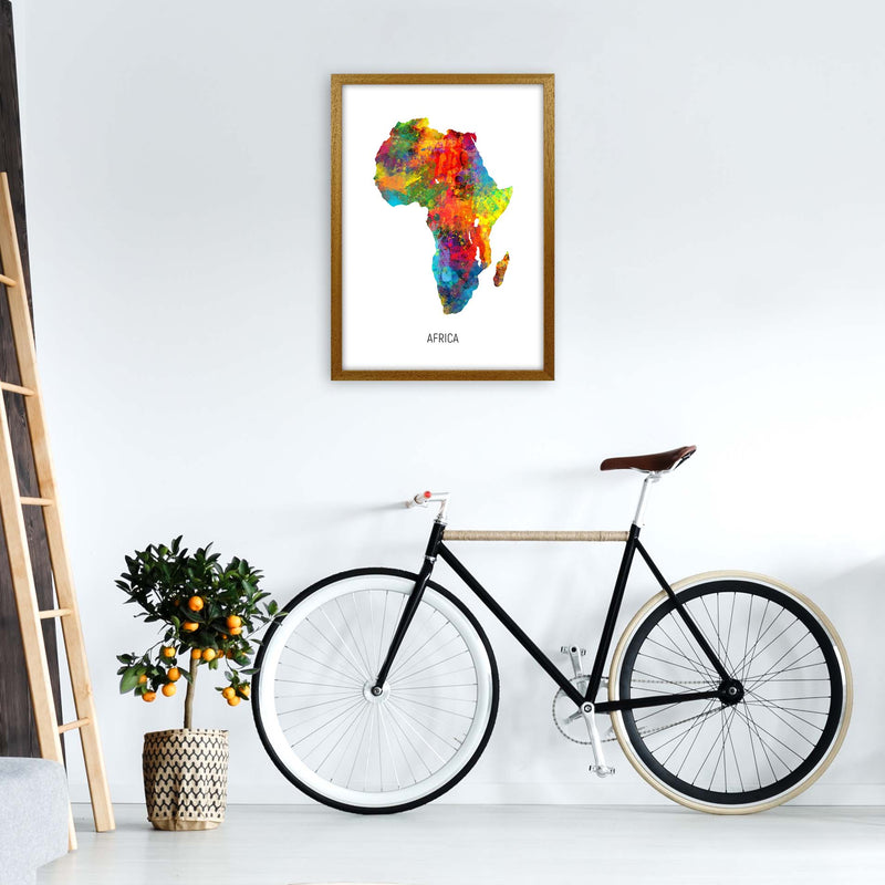 Africa Watercolour Map Art Print by Michael Tompsett A2 Print Only