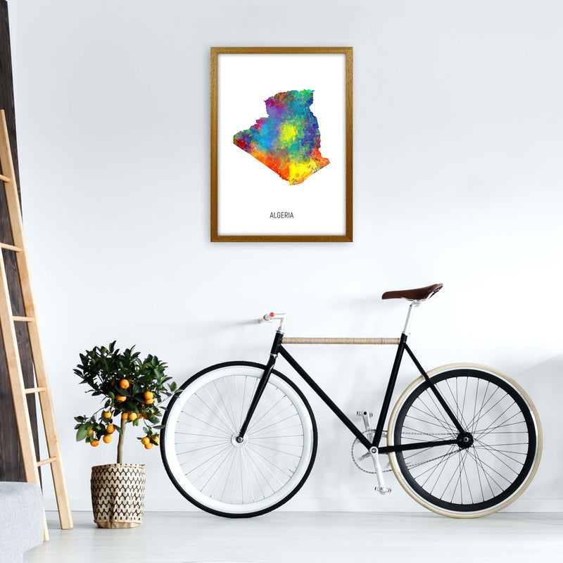 Algeria Watercolour Map Art Print by Michael Tompsett A2 Print Only