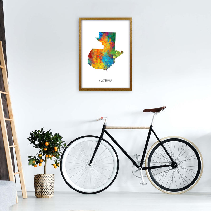 Guatemala Watercolour Map Art Print by Michael Tompsett A2 Print Only