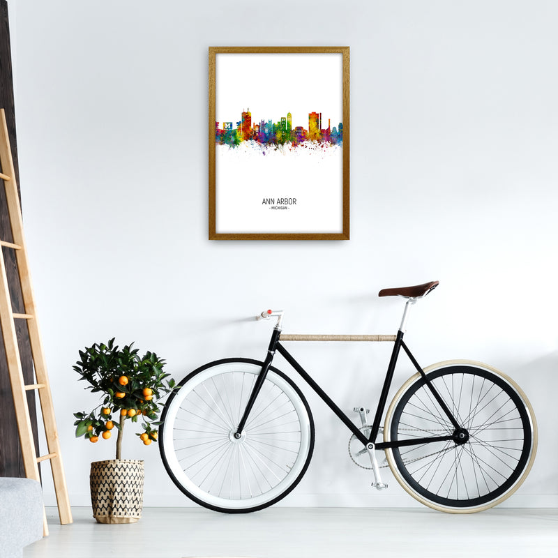 Ann Arbor Michigan Skyline Portrait Art Print by Michael Tompsett A2 Print Only