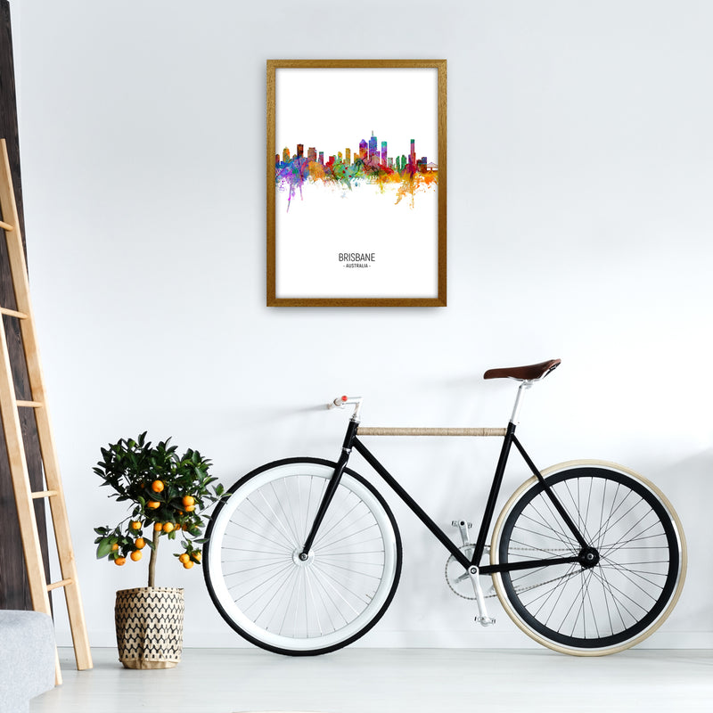 Brisbane Australia Skyline Portrait Art Print by Michael Tompsett A2 Print Only