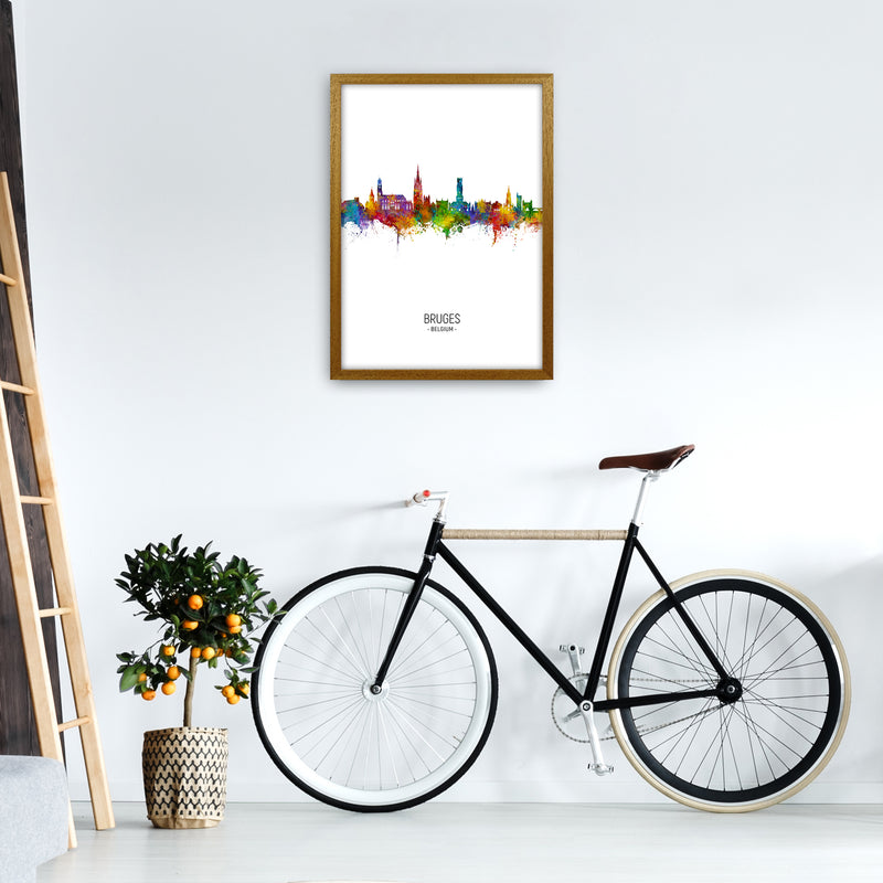 Bruges Belgium Skyline Portrait Art Print by Michael Tompsett A2 Print Only