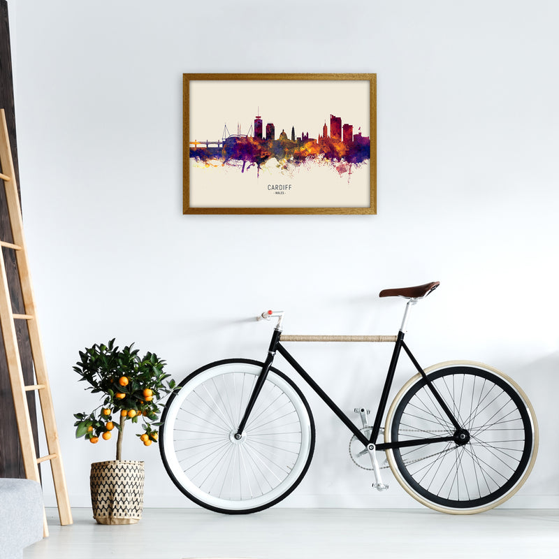 Cardiff Wales Skyline Autumn City Name Art Print by Michael Tompsett A2 Print Only